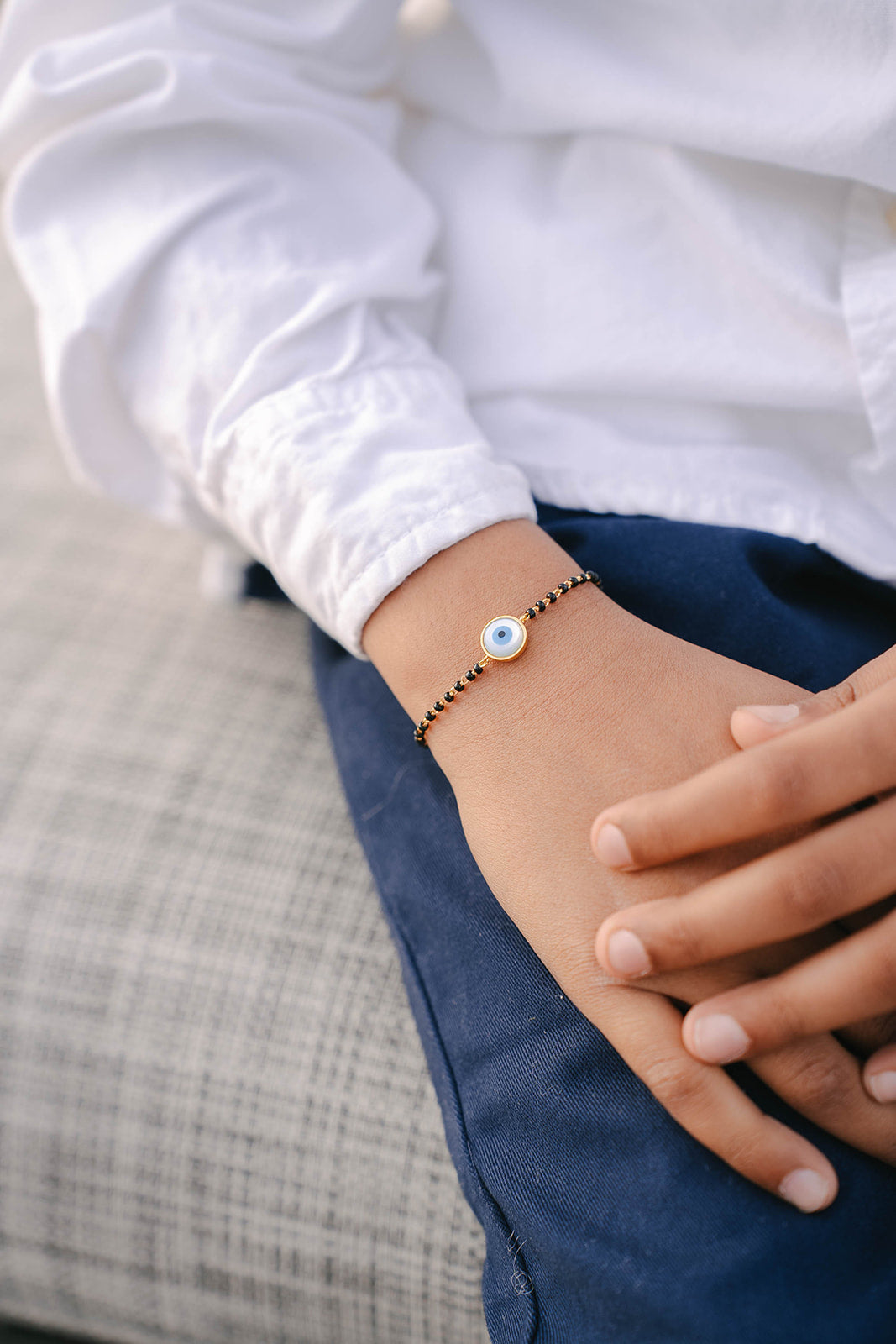 Evil Eye Bracelet - White-BALI COLLECTIVE