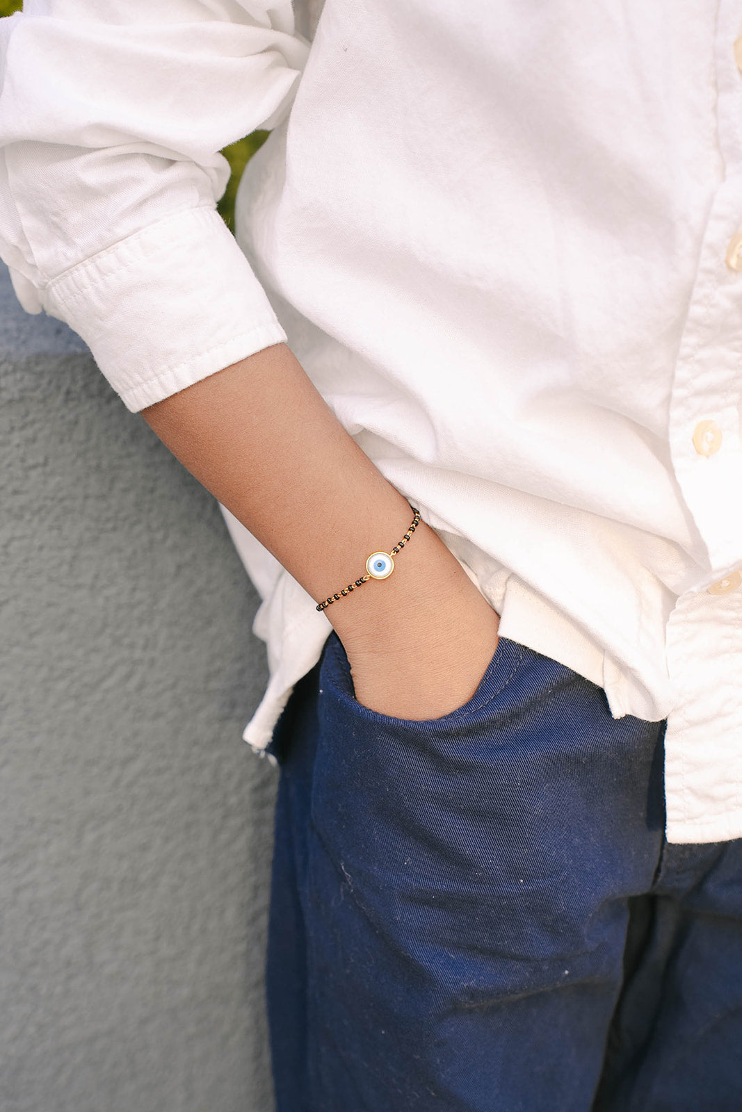 Evil Eye Bracelet - White-BALI COLLECTIVE